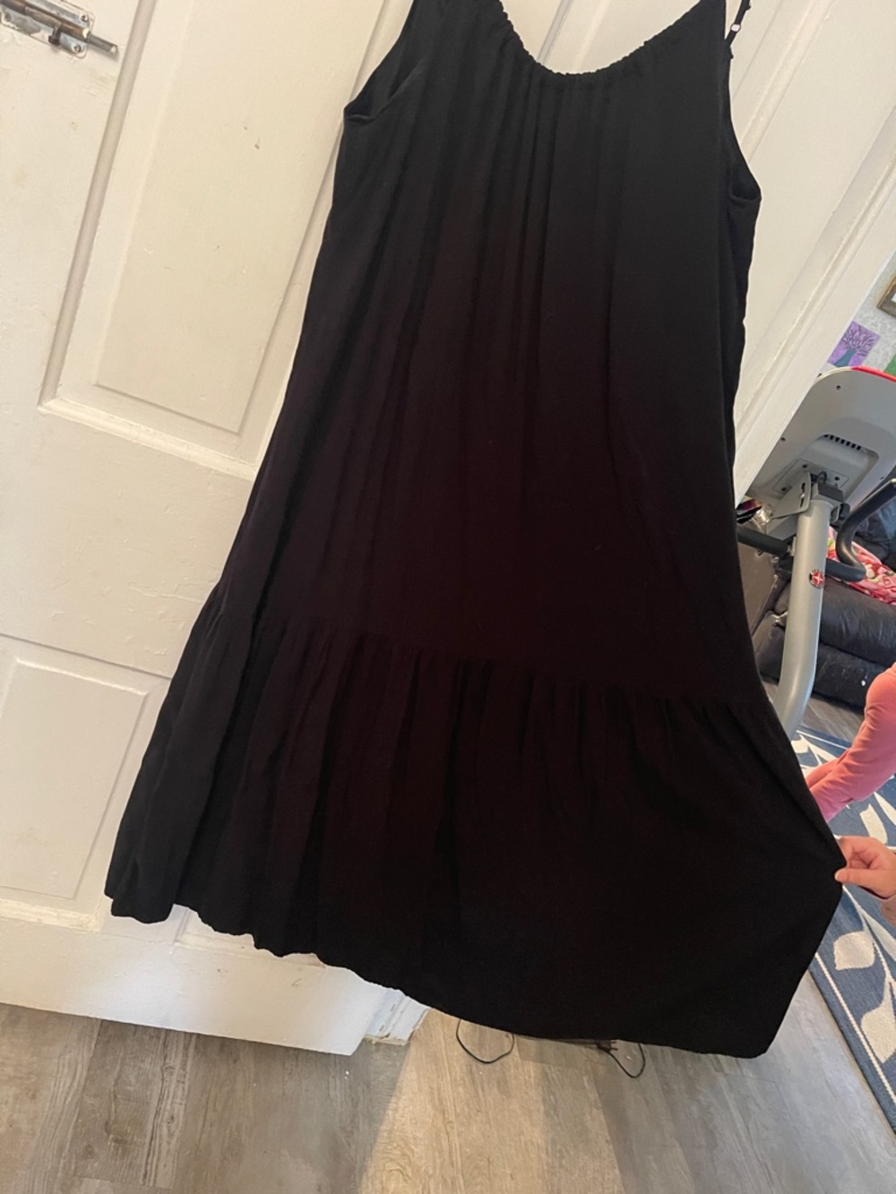 Black Spaghetti-Strap Women’s Midi Dress - Picture 2 of 6